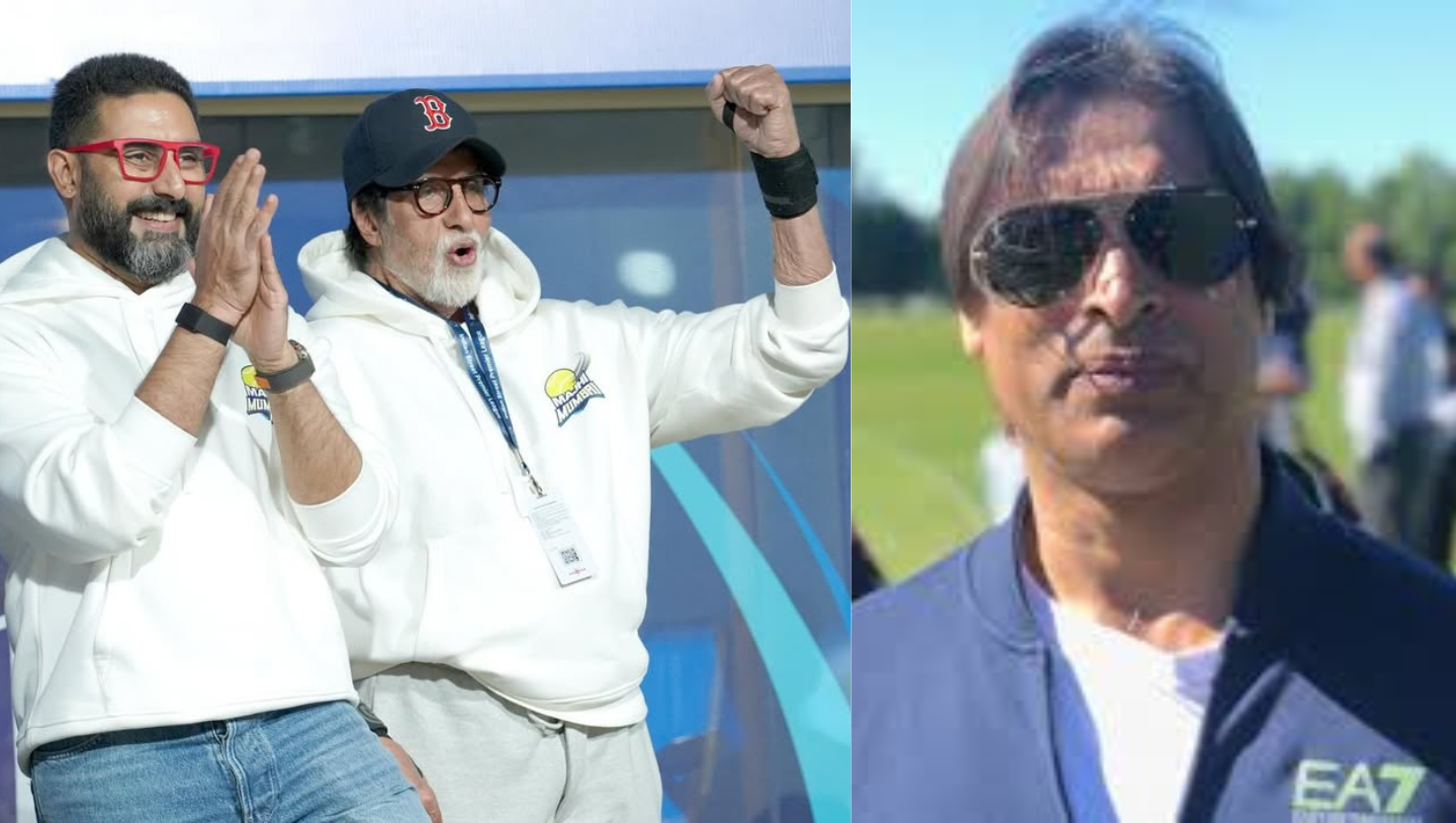 Amitabh Bachchan,Shoaib Akhtar & Abhishek Bachchan funny tweet meme"Image Courtesy:instagram/@bachchan