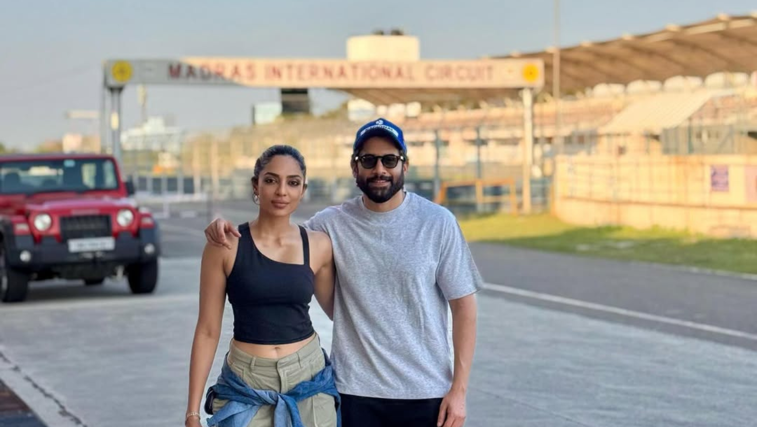 “Naga Chaitanya smiling photo with Showbhita Dhulipala | "Image Courtesy:instagram/@sobhitad